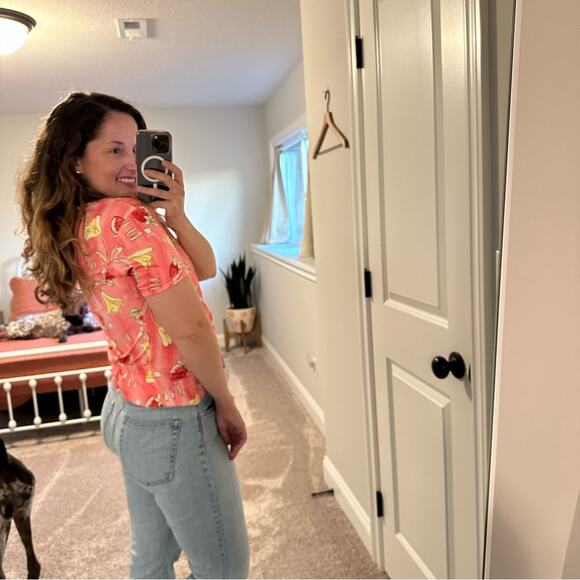 Vintage Nashbar Pink Strawberry Floral Print Cycling Bike Bib Top Medium - Picture 3 of 11